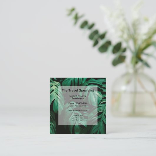 Tropische reisspecialiste Thema Vierkante Visitekaartje (Staand voorkant)