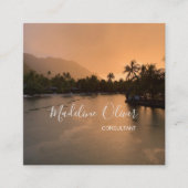 Tropische Reizen QR Code Modern Professioneel Vierkante Visitekaartje (Voorkant)