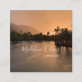 Tropische Reizen QR Code Modern Professioneel Vierkante Visitekaartje