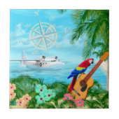 Tropische reizen tegeltje (Voorkant)