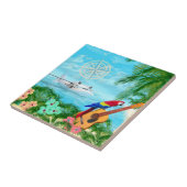 Tropische reizen tegeltje (Zijkant)