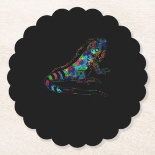 Tropische reptielzoo Keeper Gift Idea Iguana Premi Kartonnen Onderzetters