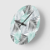 Tropische retro #6 (strandvibes) #palms #decor ronde klok (Hoek)
