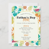 Tropische Retro Bloemen Fun Vaderdag BBQ Party Kaart (Voorkant)