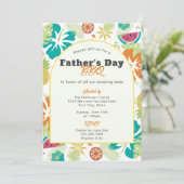 Tropische Retro Bloemen Fun Vaderdag BBQ Party Kaart (Staand voorkant)