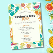 Tropische Retro Bloemen Fun Vaderdag BBQ Party Kaart