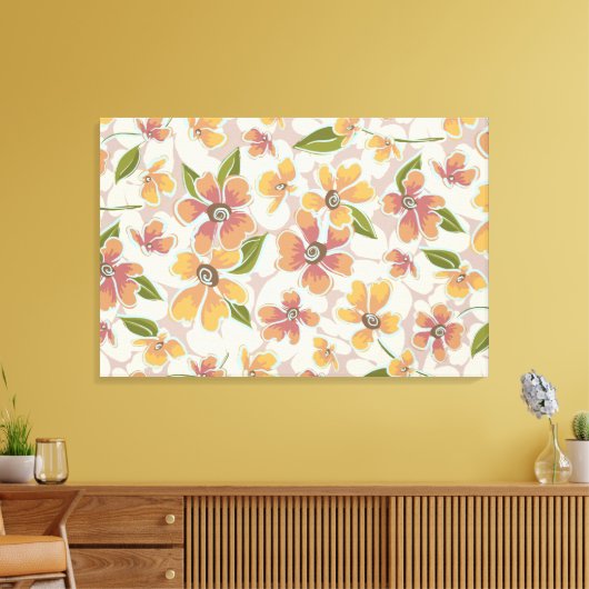 Tropische retro-chemicaliën canvas afdruk (Insitu (Woonkamer))