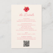 Tropische Retro Kust Eiland Trouwdetails Informatiekaartje (Voorkant)