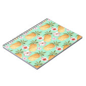 Tropische retro print op achtergrond van munt notitieboek (Linkerzijde)