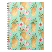 Tropische retro print op achtergrond van munt notitieboek (Voorkant)