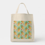 Tropische retro print op achtergrond van munt tote bag (Achterkant)