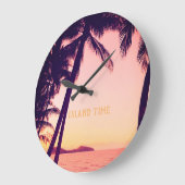 Tropische Retro Round Wall Clock - Island Time Grote Klok (Hoek)