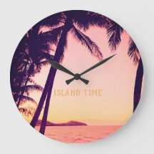 Tropische Retro Round Wall Clock - Island Time