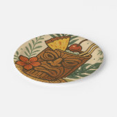 Tropische Retro Tiki Drank Hawaiaanse Luau Verjaar Papieren Bordje (Gekanteld)