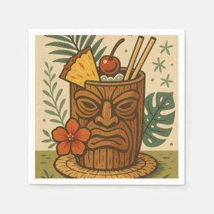 Tropische Retro Tiki Drank Hawaiaanse Luau Verjaar Servet