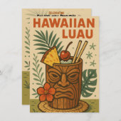 Tropische Retro Tiki Drink Hawaiian Luau Verjaarda Kaart (Voorkant / Achterkant)