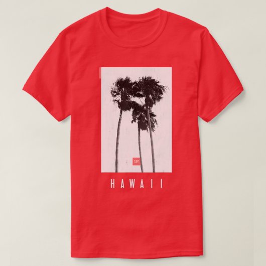 Tropische Retrozomer in Hawaiian Palms T-shirt (Design voorkant)