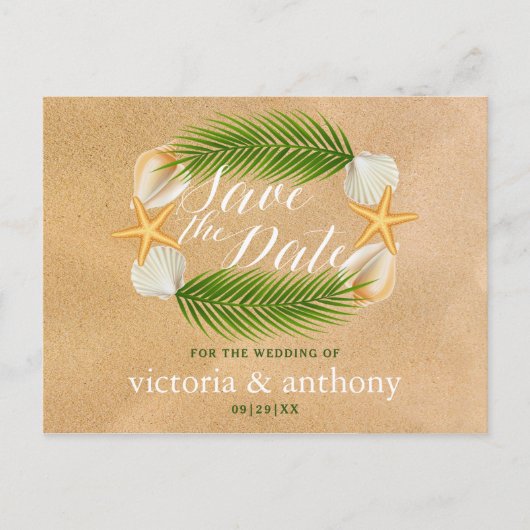 Tropische reuzenrietridder die de datum opslaat aankondigingskaart (Voorkant)