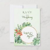 Tropische Ring Wedding RSVP zonder maaltijdopties (Voorkant)