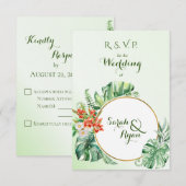 Tropische Ring Wedding RSVP zonder maaltijdopties (Voorkant / Achterkant)
