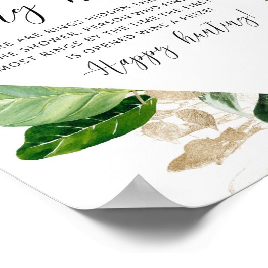 Tropische ring zoek bridal shower spel poster (Hoek)