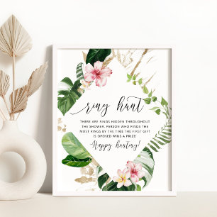 Tropische ring zoek bridal shower spelposter poster