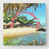 Tropische River Cocktail Bar 0330 Vierkante Klok (Voorkant)