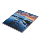 Tropische Rocky Beach Sunset Zee Wave Tegeltje (Zijkant)