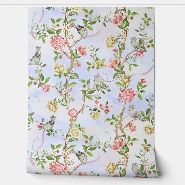 Tropische  Rococo Garden Chinoiserie Behang (Afrollen)