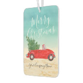 Tropische Rode Auto Vrolijk Kerstmis Zakelijke Pro Luchtverfrisser (Links)