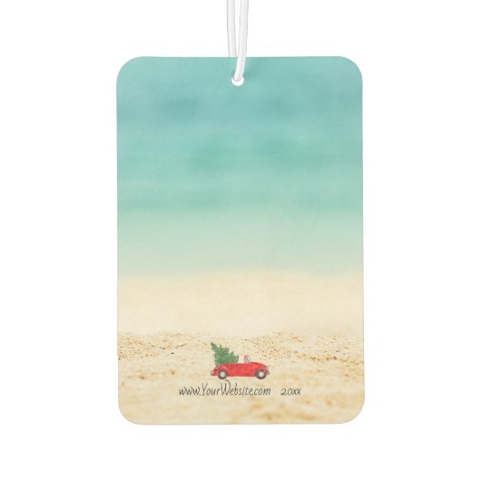 Tropische Rode Auto Vrolijk Kerstmis Zakelijke Pro Luchtverfrisser (Achterkant)