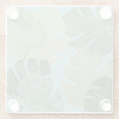 Tropische rode bladeren glazen onderzetter (Achterkant)