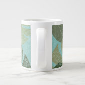 Tropische rode bladeren grote koffiekop (Achterkant)