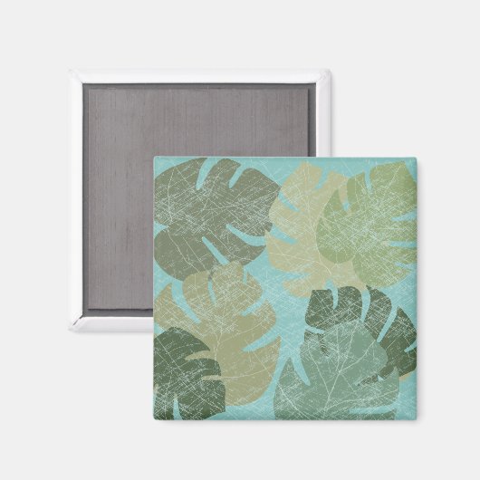 Tropische rode bladeren magneet (Voorkant / Achterkant)