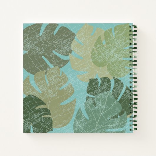 Tropische rode bladeren notitieboek (Achterkant)