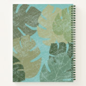 Tropische rode bladeren notitieboek (Achterkant)