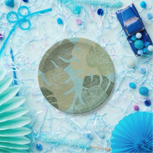 Tropische rode bladeren papieren bordje (Feest)