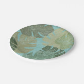 Tropische rode bladeren papieren bordje (Gekanteld)