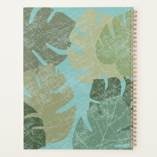 Tropische rode bladeren planner (Achterkant)