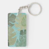 Tropische rode bladeren sleutelhanger (achterkant)