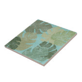 Tropische rode bladeren tegeltje (Zijkant)