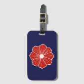 Tropische Rode Bloem Bagage Label (Voorkant (verticaal))