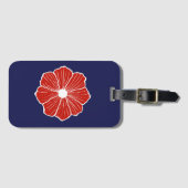 Tropische Rode Bloem Bagage Label (Voorkant (horizontaal))
