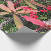 Tropische rode en groene botanische wijnstokken cadeaupapier (Hoek)