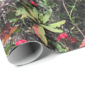 Tropische rode en groene botanische wijnstokken cadeaupapier (Rol Hoek)