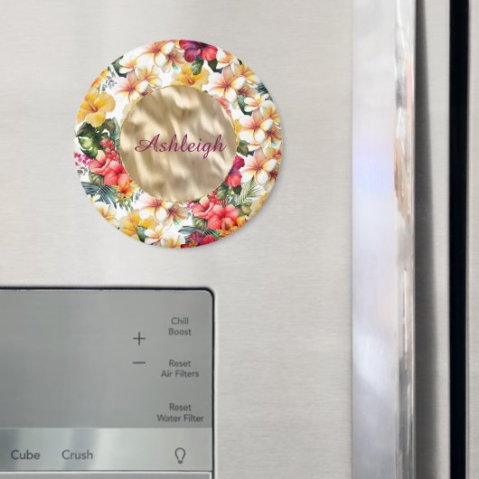 Tropische rode gele hibiscusbloemen bruidsdouche magneet (Insitu (Koelkast))