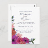 Tropische rode hibiscus bloem bruiloft uitnodiging (Voorkant / Achterkant)