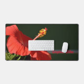 Tropische Rode Hibiscus Bloem Dramatisch Fotografi Bureaumat (Keyboard & Muis)