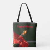 Tropische rode hibiscus bloem dramatisch zwart tote bag (Achterkant)