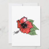 Tropische rode hibiscus bloem met groene bladeren kaart (Voorkant)